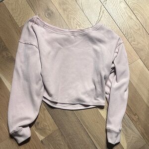 Gilly Hicks Light Pink Cropped Long-Sleeve Top